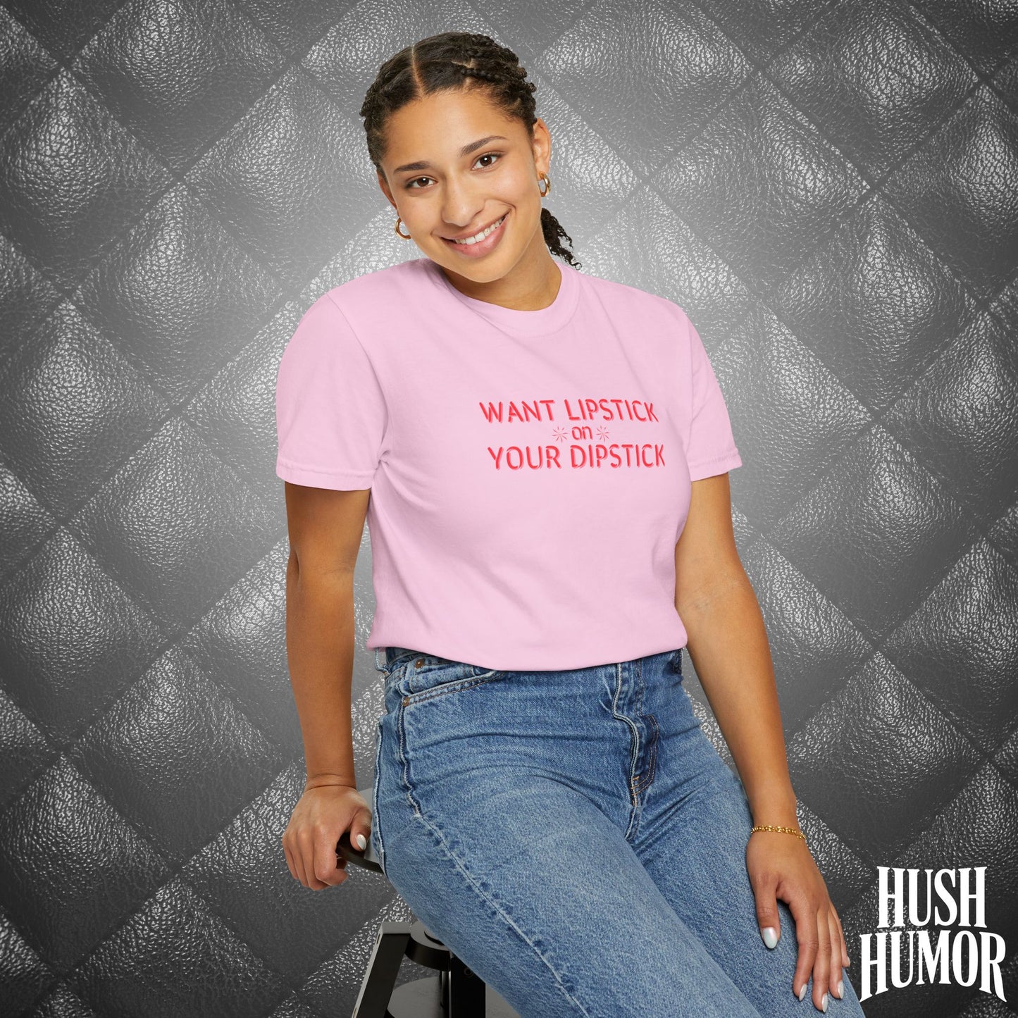 Want Lipstick on Your Dipstick? Dirty T-Shirt – Shocking Naughty Women’s Tee, FEMdom Sassy Mouth Shirt, Funny NSFW Adult Gift for Her