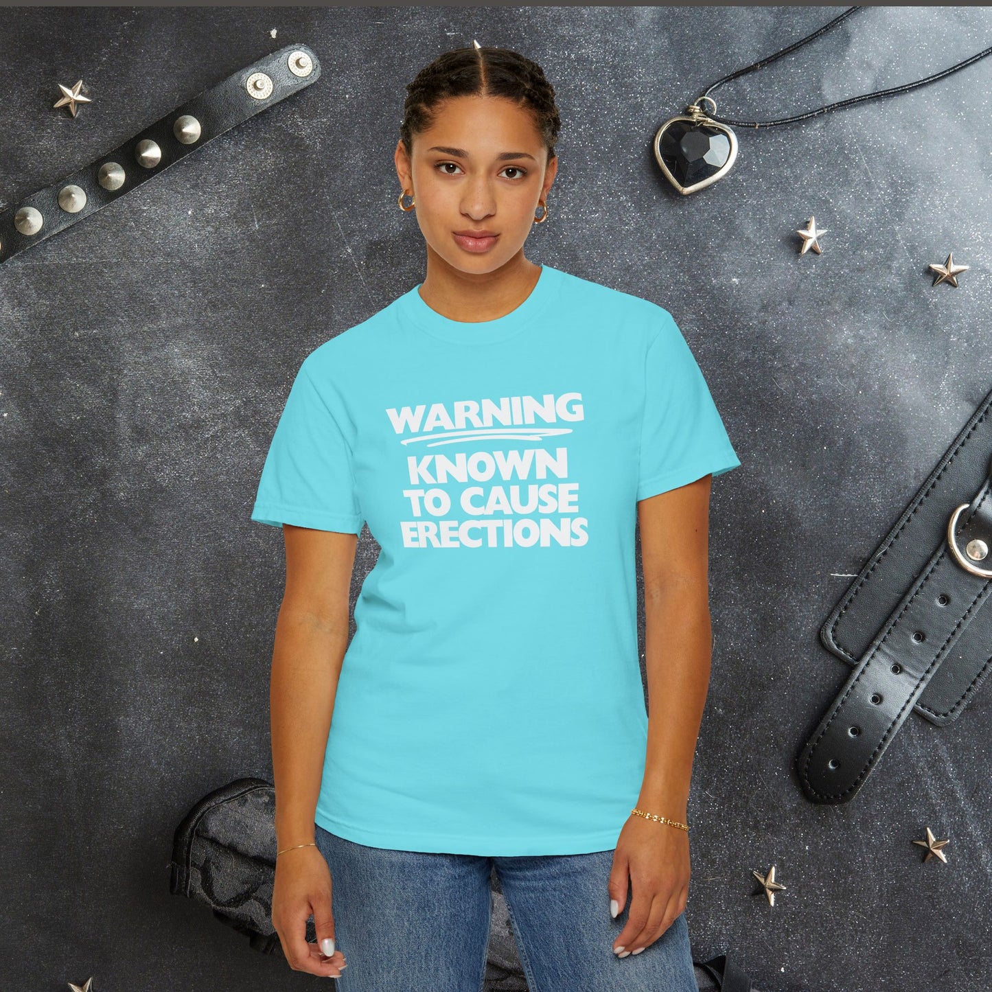 Naughty Shirt – WARNING Known to Cause Erections Adult Garment-Dyed Comfort Colors Tee