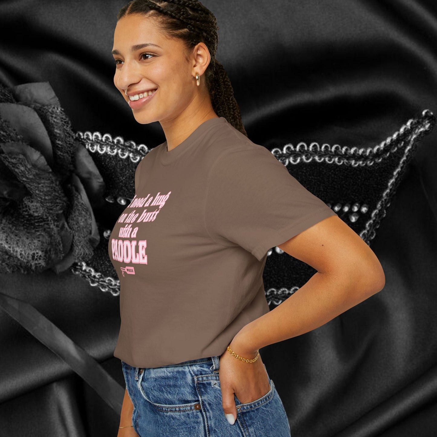 I need a Hug on the Butt With a Paddle tshirt, BDSM Themed Cute Submissive Apparel for her