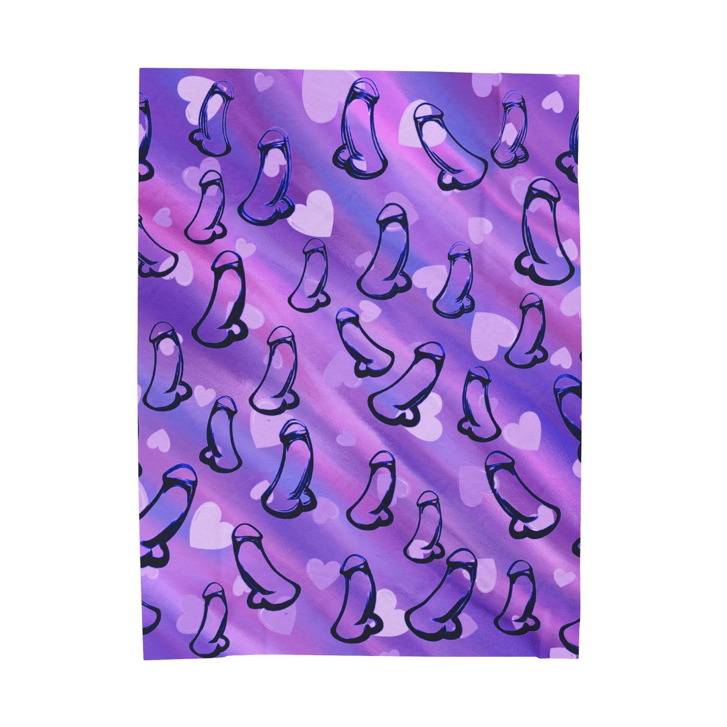 Penis Lover Purple Penis Blanket Gift, Offensive Gag Gift, Rude Adult C*ck Blanket, Naughty Velveteen Plush Blanket