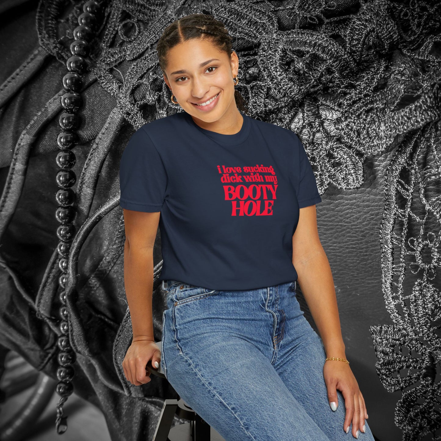 I Love Sucking D*ck With My Booty T-Shirt – Naughty Offensive Garment-Dyed Sexy Wife Tee