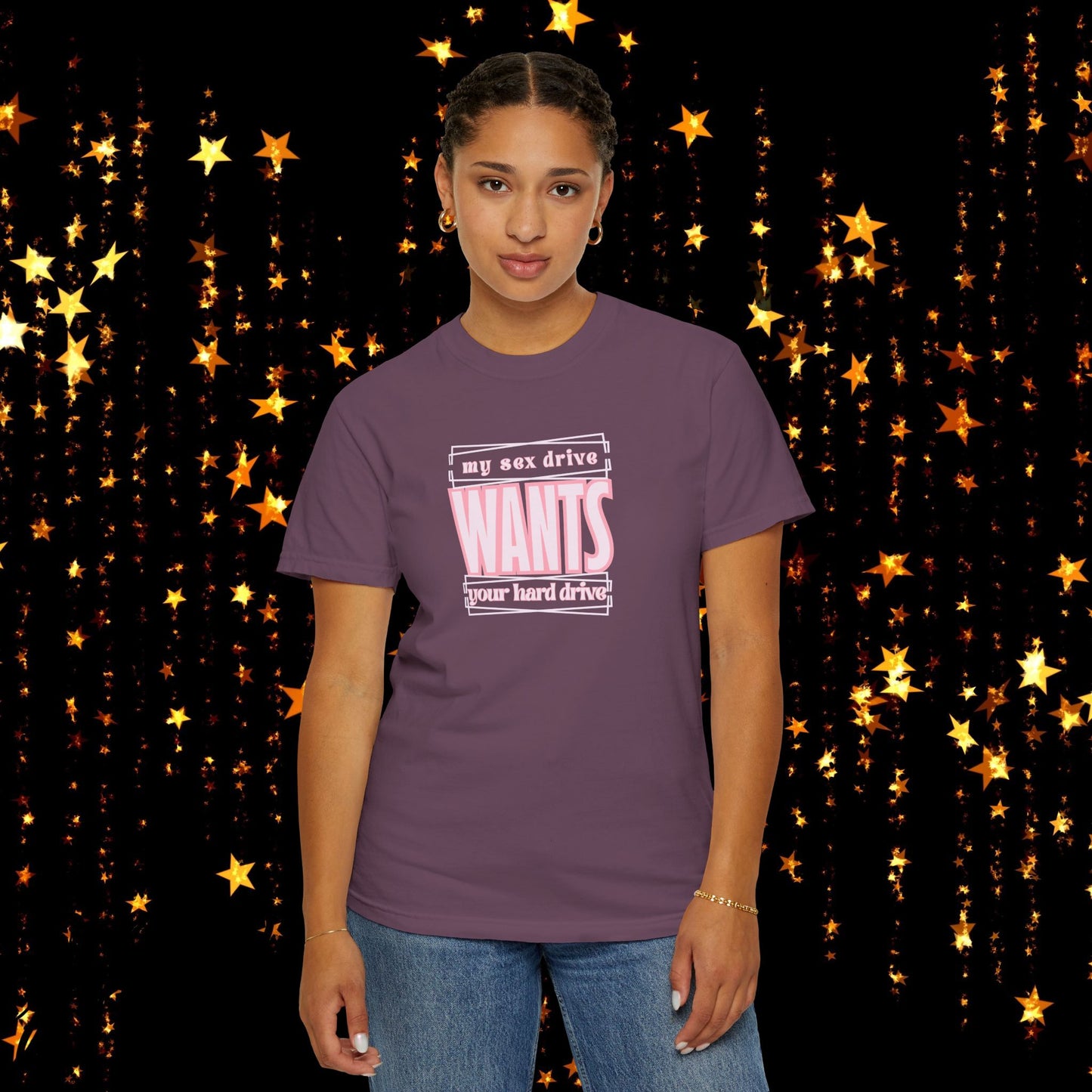 My Sex Drive Wants Your Hard Drive naughty suggestive women's t-shirt, fun adult apparel