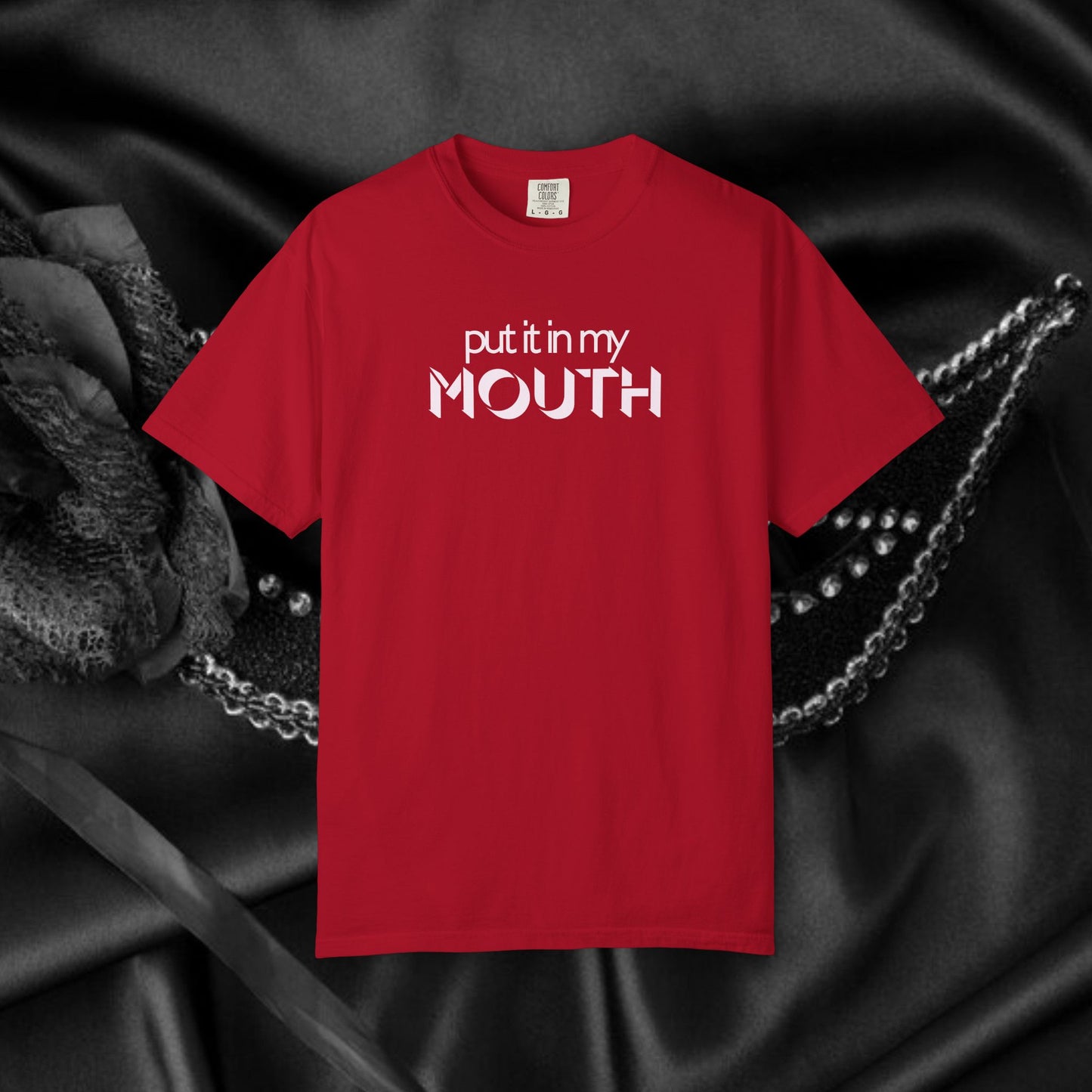 Offensive Hot Wife gift, Put it in My Mouth fun oral sex tshirt for women, NSFW Comfort Color Pepper summer party top, funny sex tee