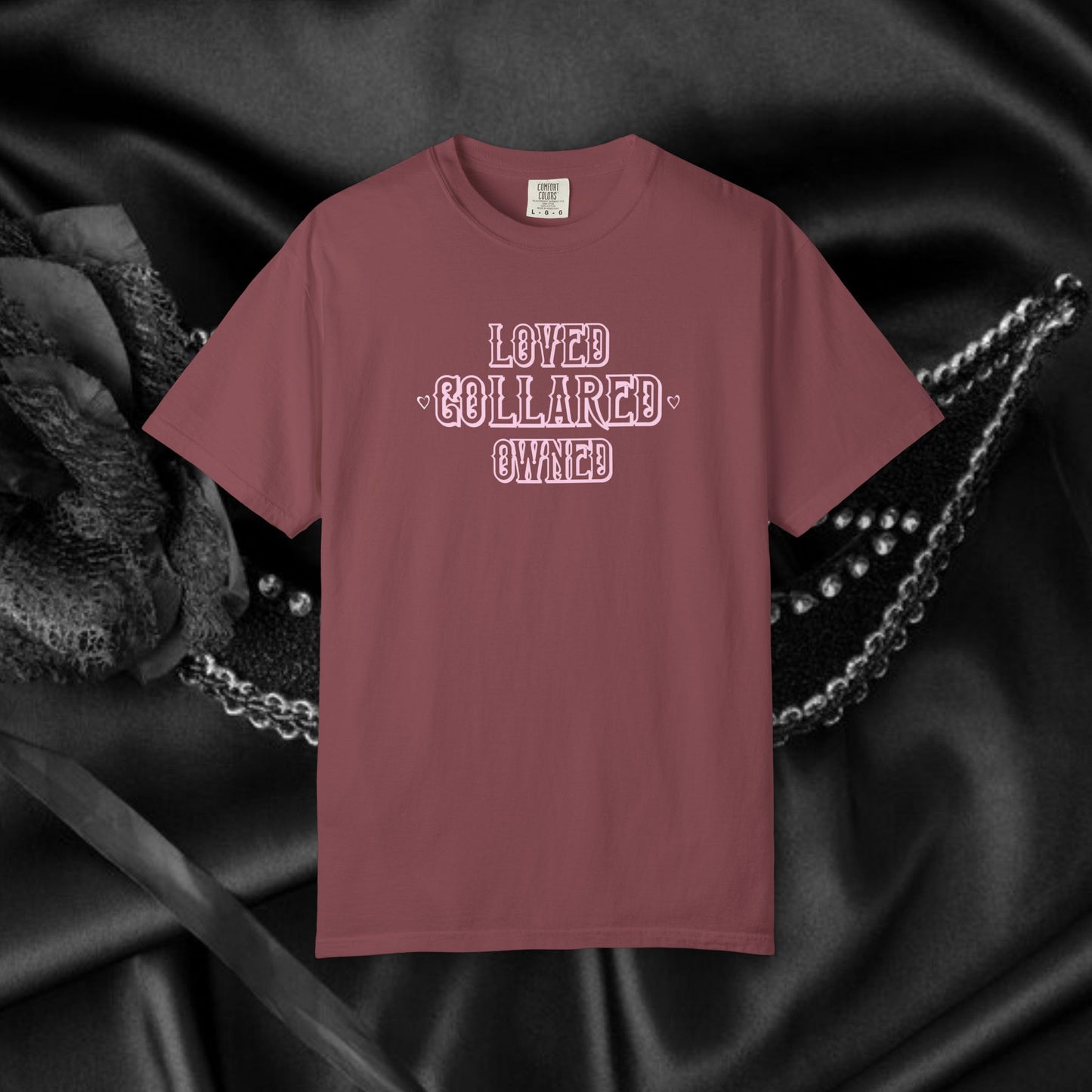 Submissive BDSM Loved Collared Owned T-shirt, Unisex Kinky Tee, Submissive Wife Gift