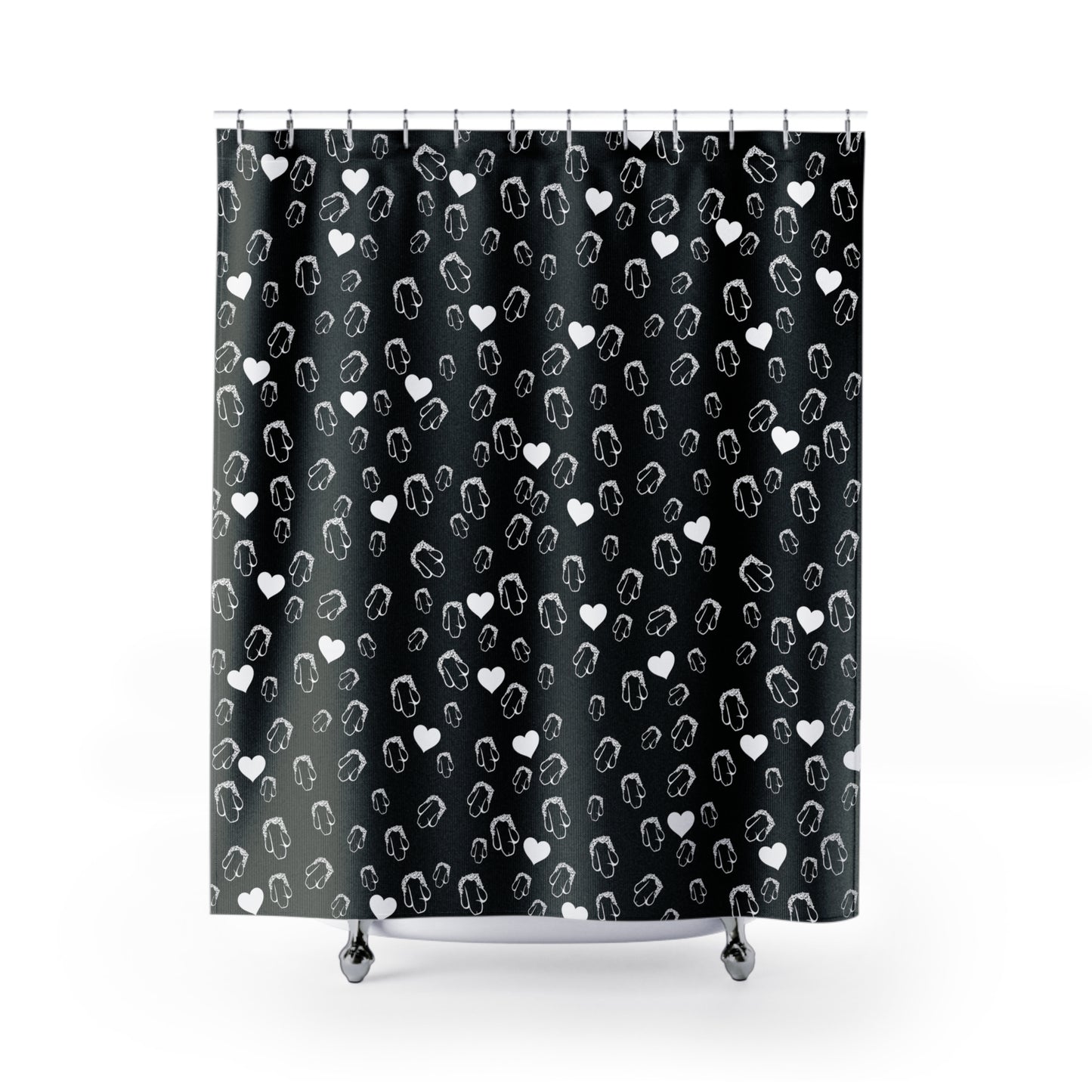 Penis Shower Curtain Black & White Sexy Shower Curtain, Naughty bathroom decor