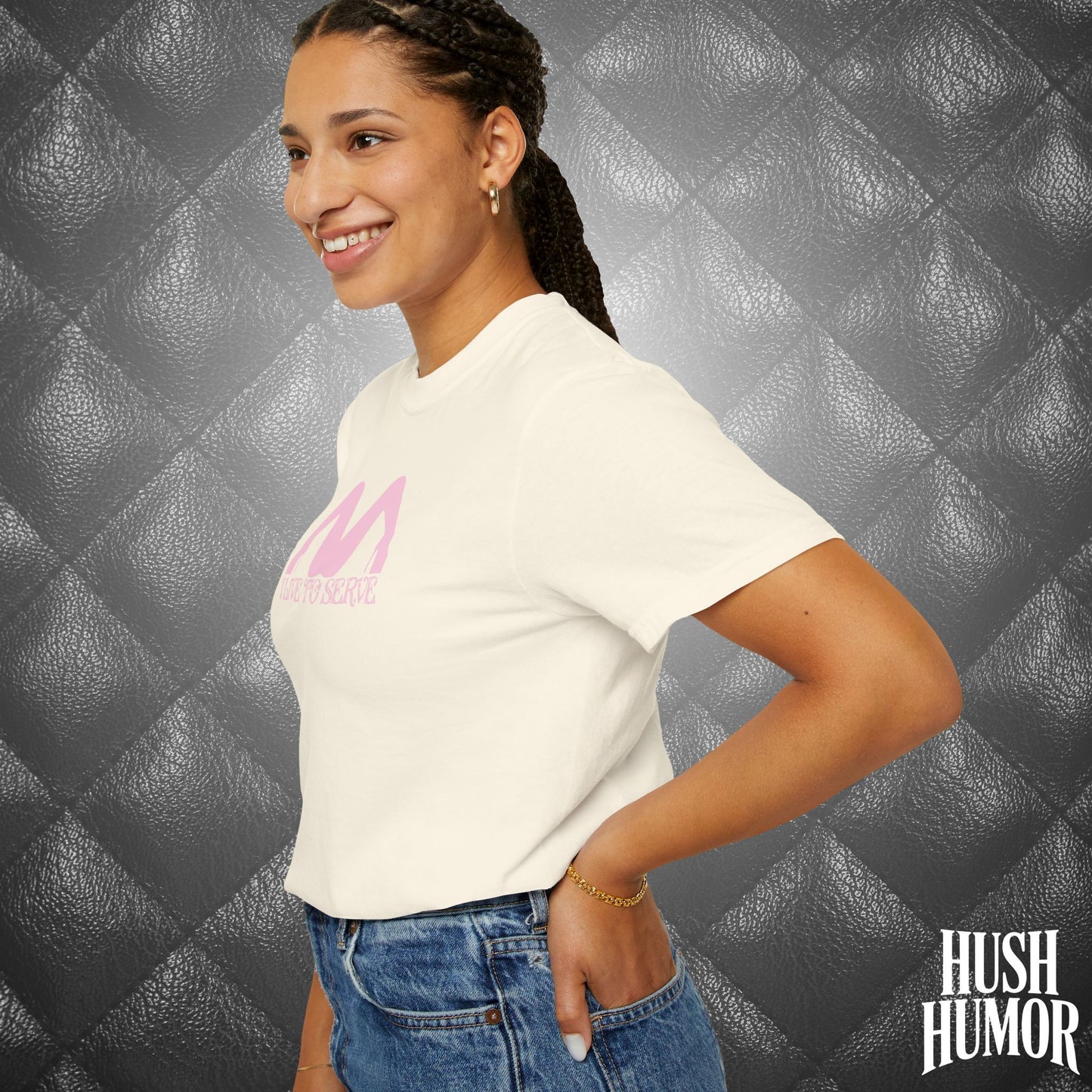 I Live to Serve Submissive T-Shirt | BDSM Kink Shirt for Women Pink graphic tee
