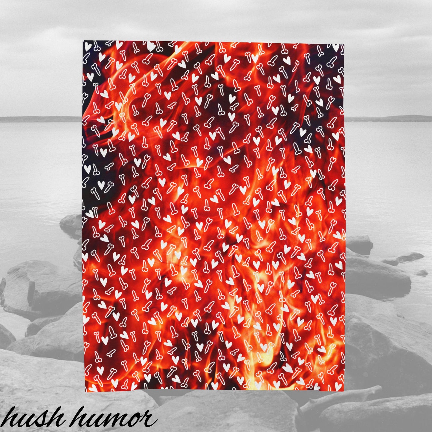 Firey Penis Plush blanket humorous gift cozy d*ck blanket gag gift Soft warm Dong Throw