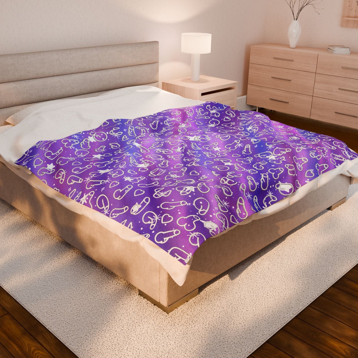 Penis Blanket Gift, Pretty Offensive Purple Hue Penis Blanket Rude Adult Gifts, Inappropriate Funny Gifts, Naughty Blanket