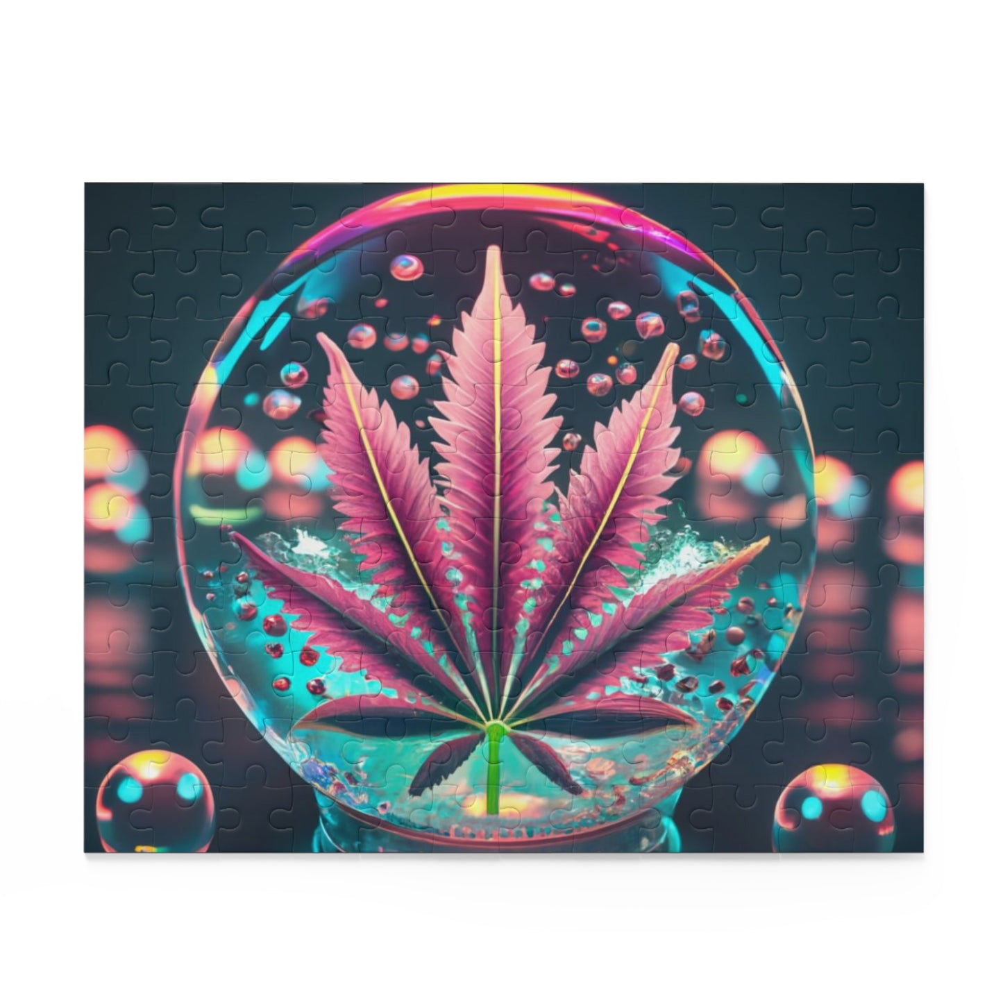 Electric Bloom Puzzle – Neon Crystal Orb Jigsaw Puzzle for adults