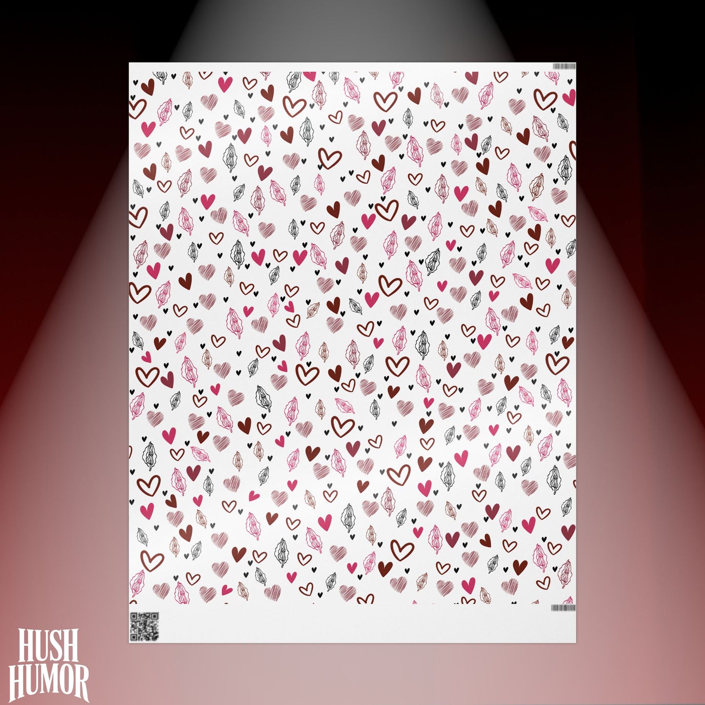 Sexy Vagina Heart Wrapping Paper β Naughty Lesbian Gift Wrap for Bachelorettes, Feminist Gifts & Adult Occasions