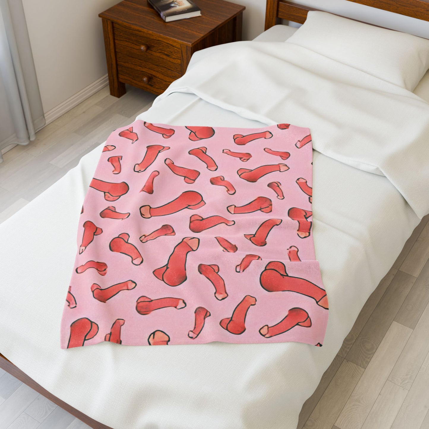 Pink C*ck Blanket – Naughty Willy Throw for Adults, Funny NSFW Penis Gift