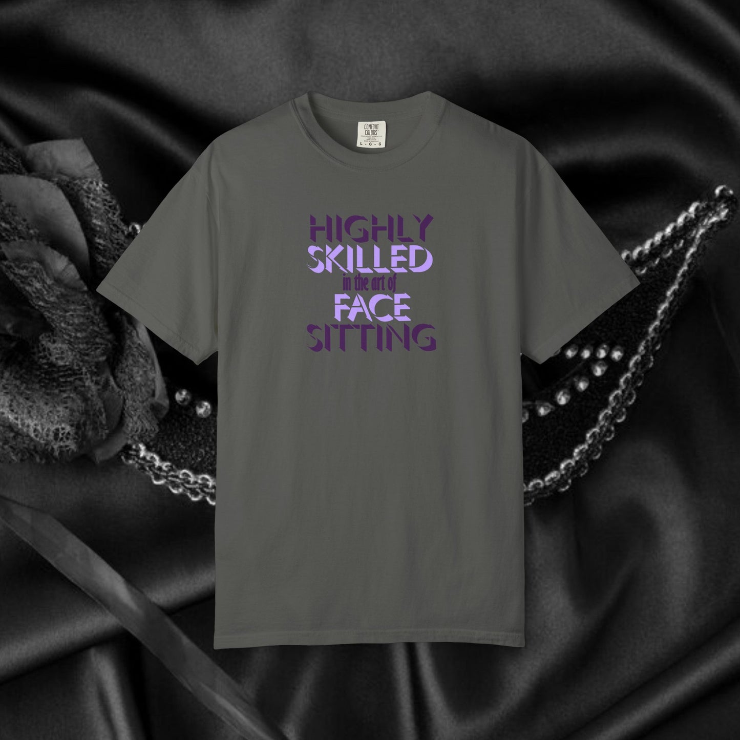 Naughty Women Face Sitting T-Shirt – Funny FEMdom Oral Sex NSFW Unisex Garment-Dyed Tee