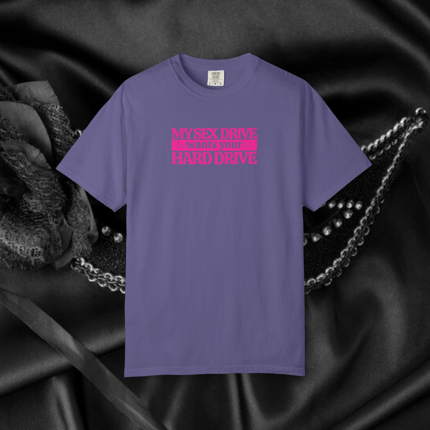 My Sex Drive Wants Your Hard Drive Naughty Women's Shirt – Suggestive Tee, Funny Gift, Sexy Apparel, Playful Party T-Shirt