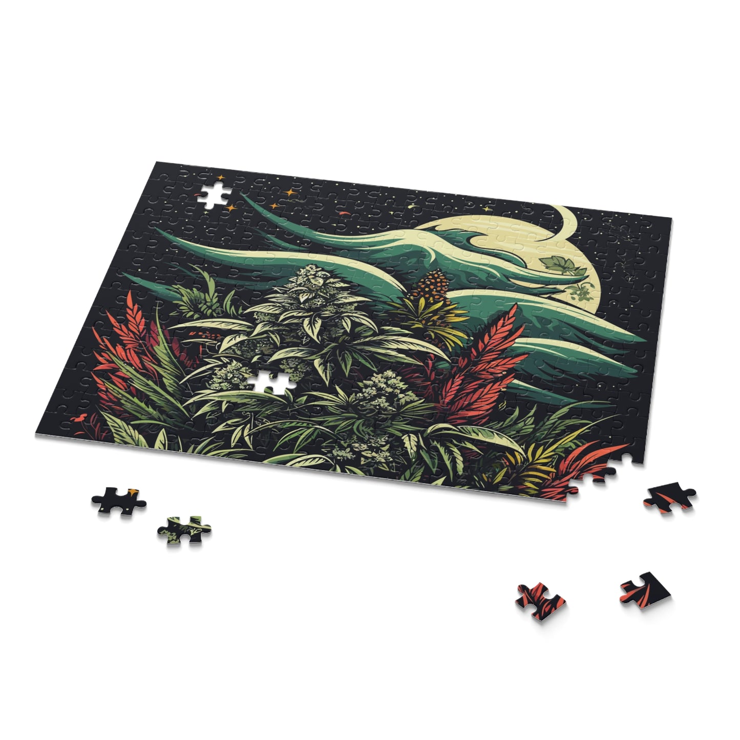 Take a Trip to the Party Side of the Moon Puzzle – Bold Night Jungle Jigsaw