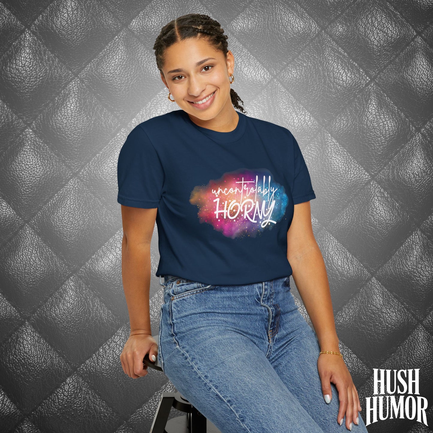 Uncontrollably Horny Shirt – Dirty Comfort Colors Tee for Hot Wife, Funny NSFW Party T-Shirt