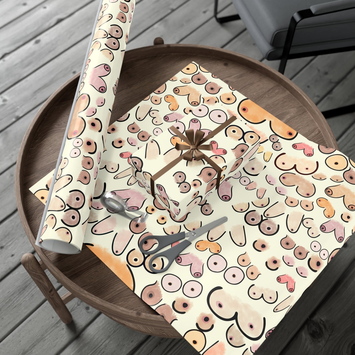 Gift Wrap Paper Boobies Naughty Adult Humor Tits Wrapping Paper