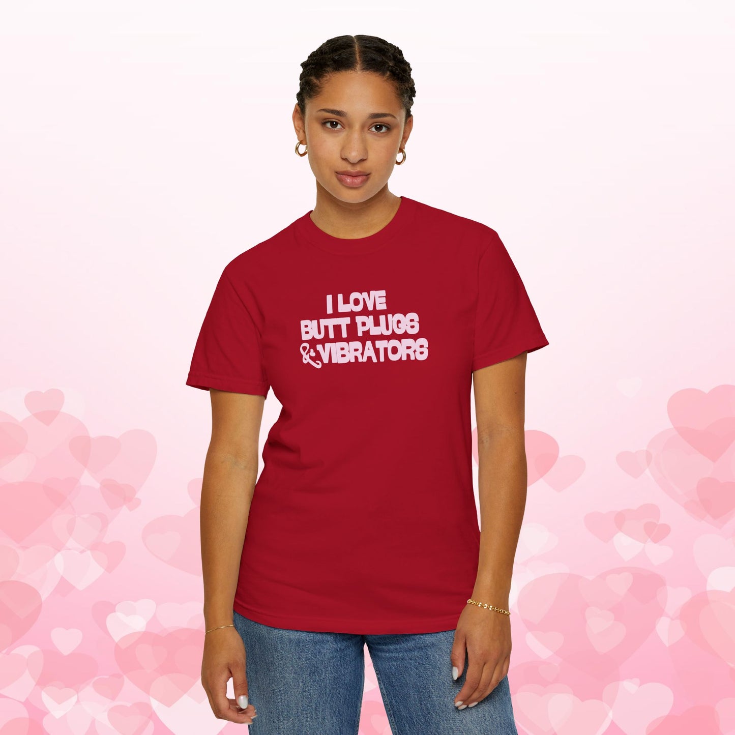 Naughty Women's Comfort Colors T-shirt, Funny Butt Plug & Vibrator Tee, Risque Party Apparel