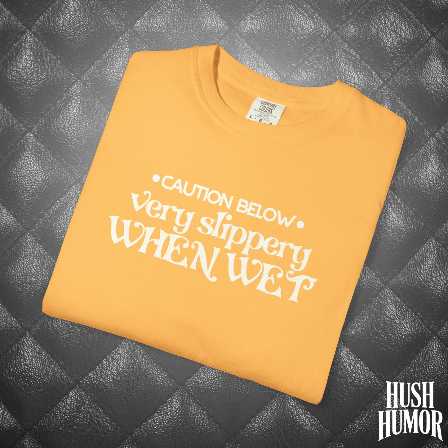Slippery When Wet T-Shirt | Funny Dirty Girl Graphic Tee | Inappropriate Sex Humor Shirt for Women | Adult Sarcastic NSFW Shirt