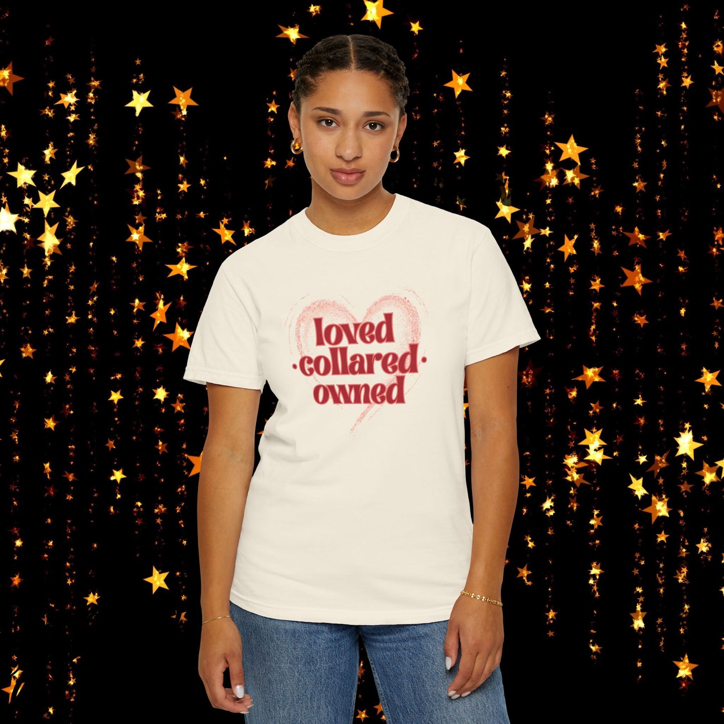 BDSM apparel Loved Collared Owned Submissive T-shirt, Submissive Wife kinky gift