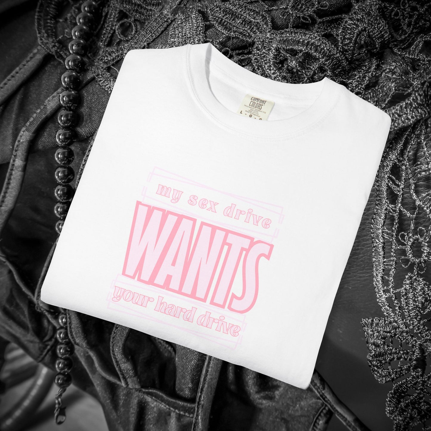 My Sex Drive Wants Your Hard Drive naughty suggestive women's t-shirt, fun adult apparel