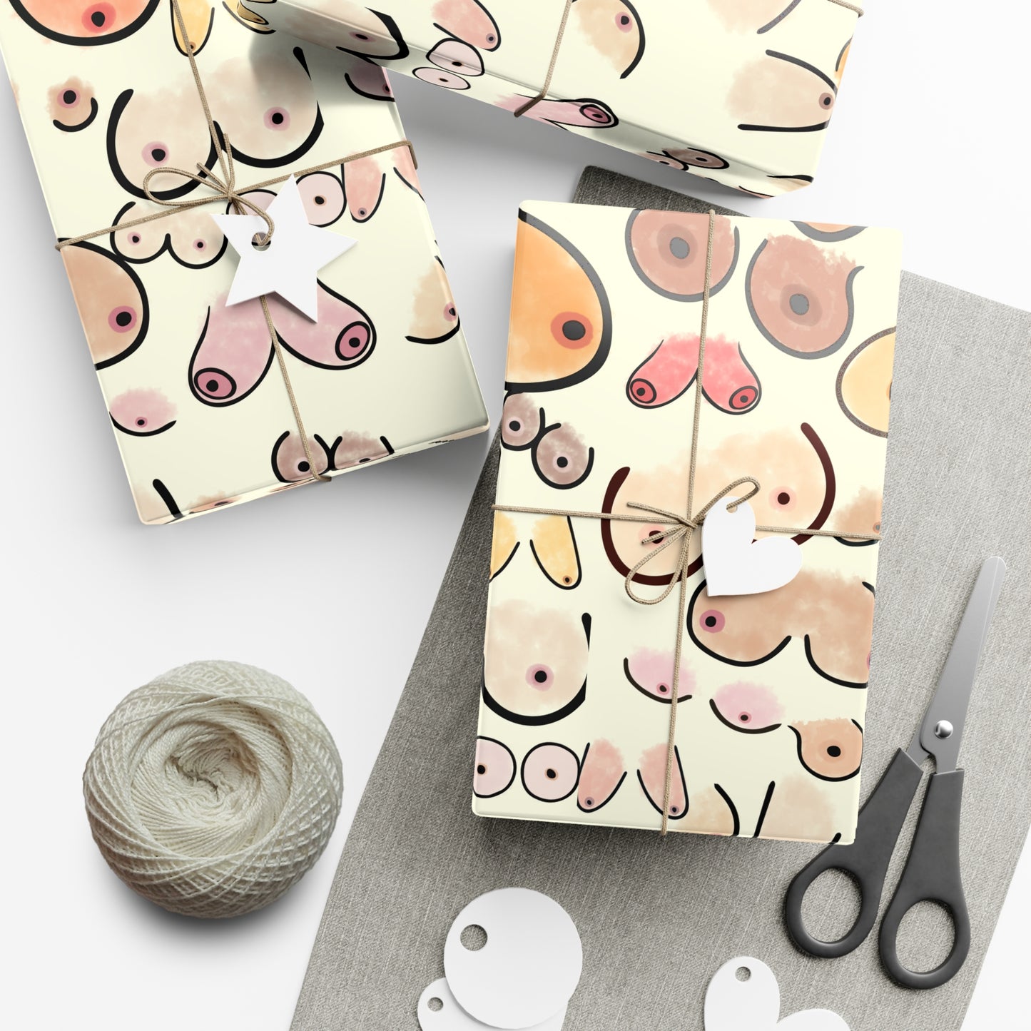 Gift Wrap Paper Boobies Naughty Adult Humor Tits Wrapping Paper