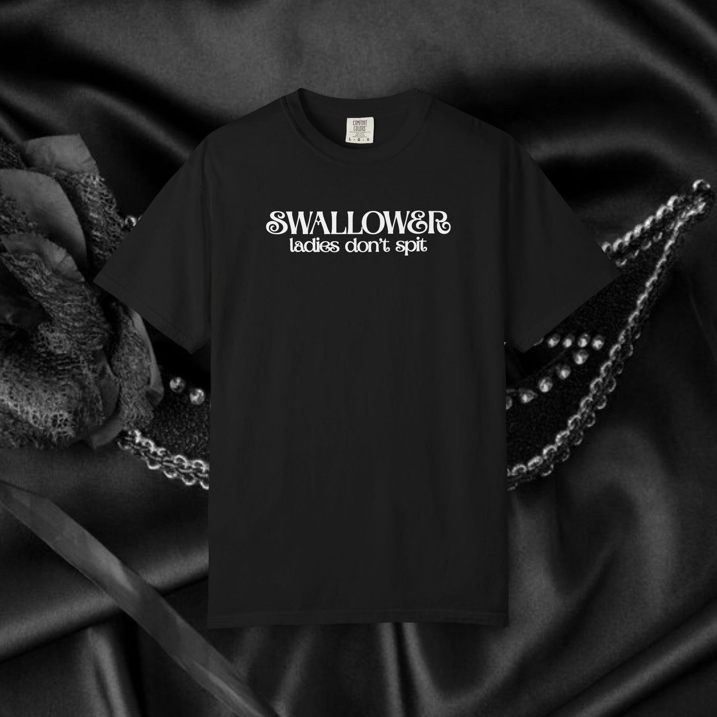 Naughty Swallower T-Shirt – Funny Oral Sex Tee for Women – Dirty Adult Humor Gift