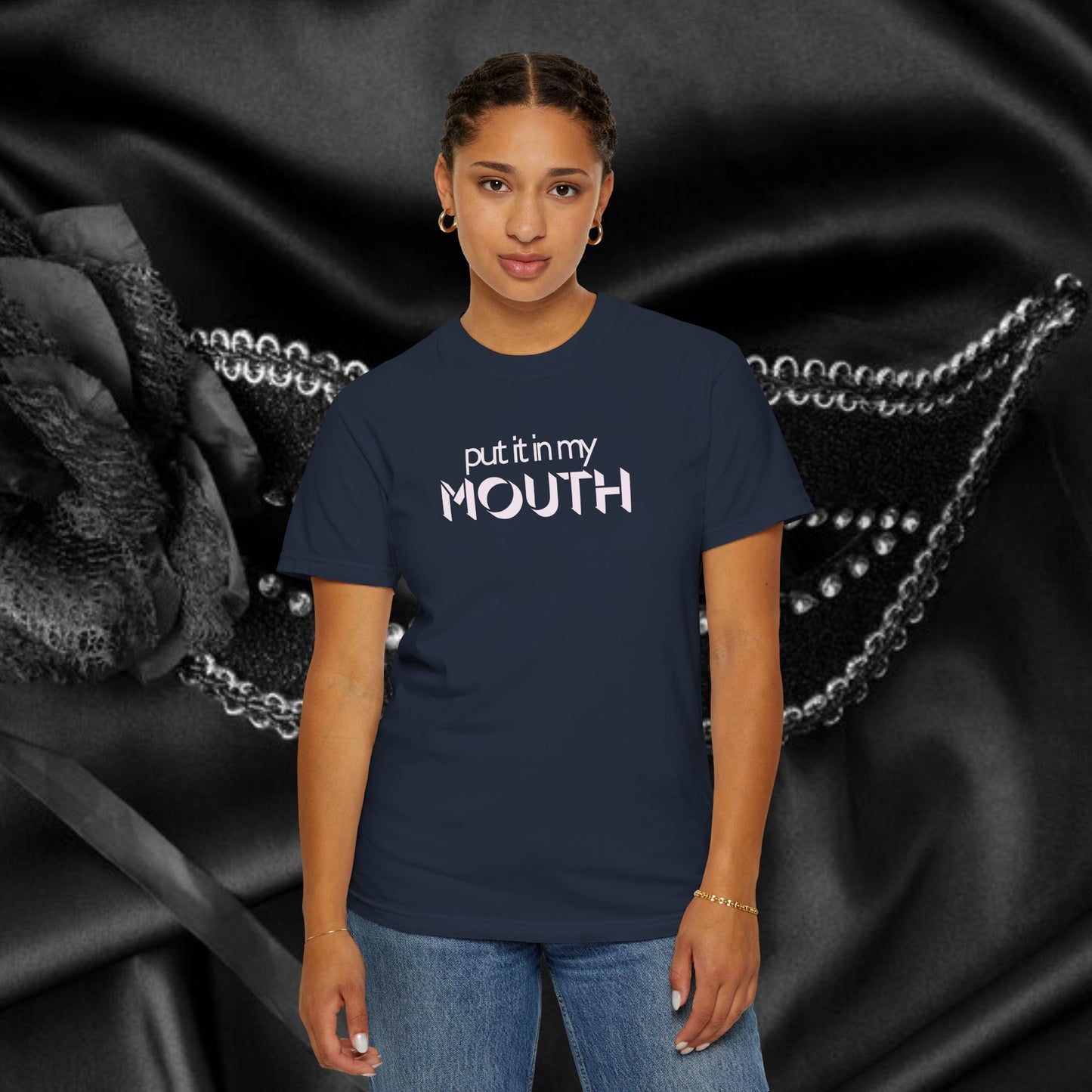 Offensive Hot Wife gift, Put it in My Mouth fun oral sex tshirt for women, NSFW Comfort Color Pepper summer party top, funny sex tee