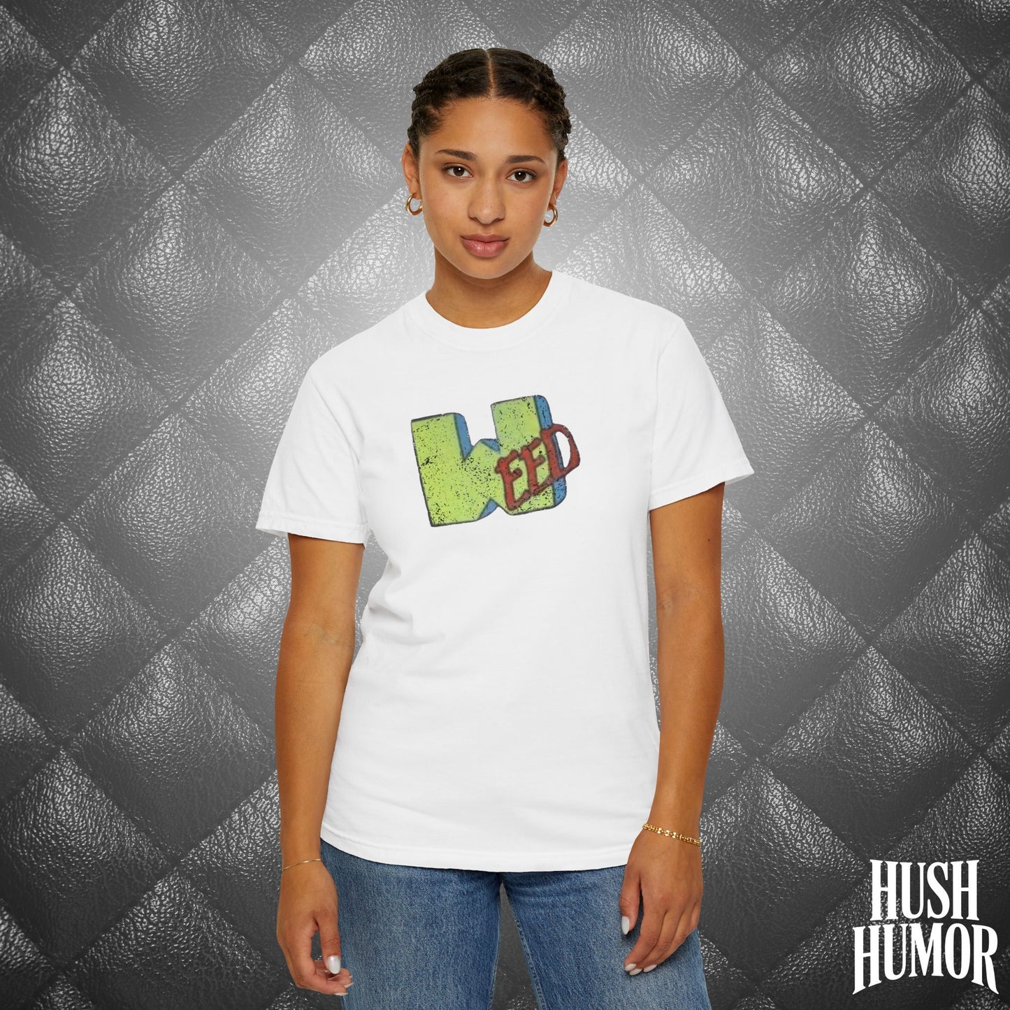 WEED Retro Graphic Tee | Stoner Girl Shirt, Funny Marijuana Meme Gift