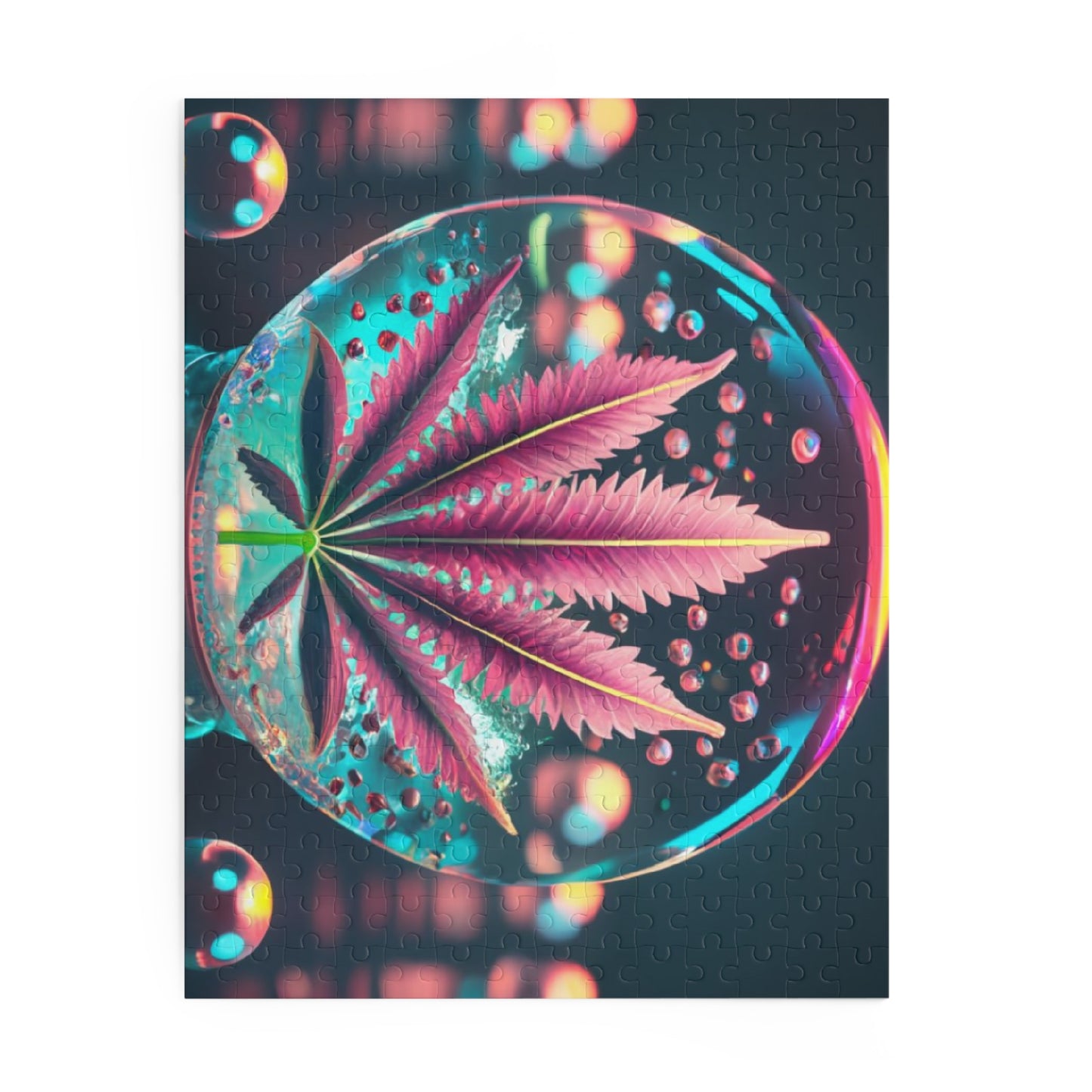 Electric Bloom Puzzle – Neon Crystal Orb Jigsaw Puzzle for adults