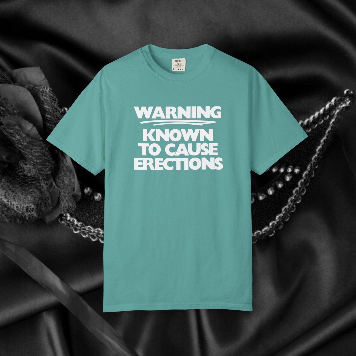 Naughty Shirt – WARNING Known to Cause Erections Adult Garment-Dyed Comfort Colors Tee