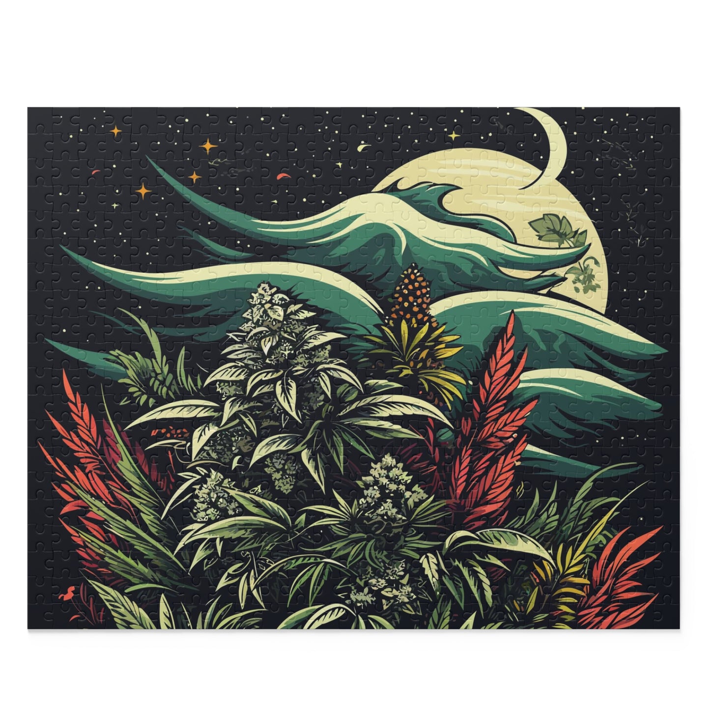 Take a Trip to the Party Side of the Moon Puzzle – Bold Night Jungle Jigsaw