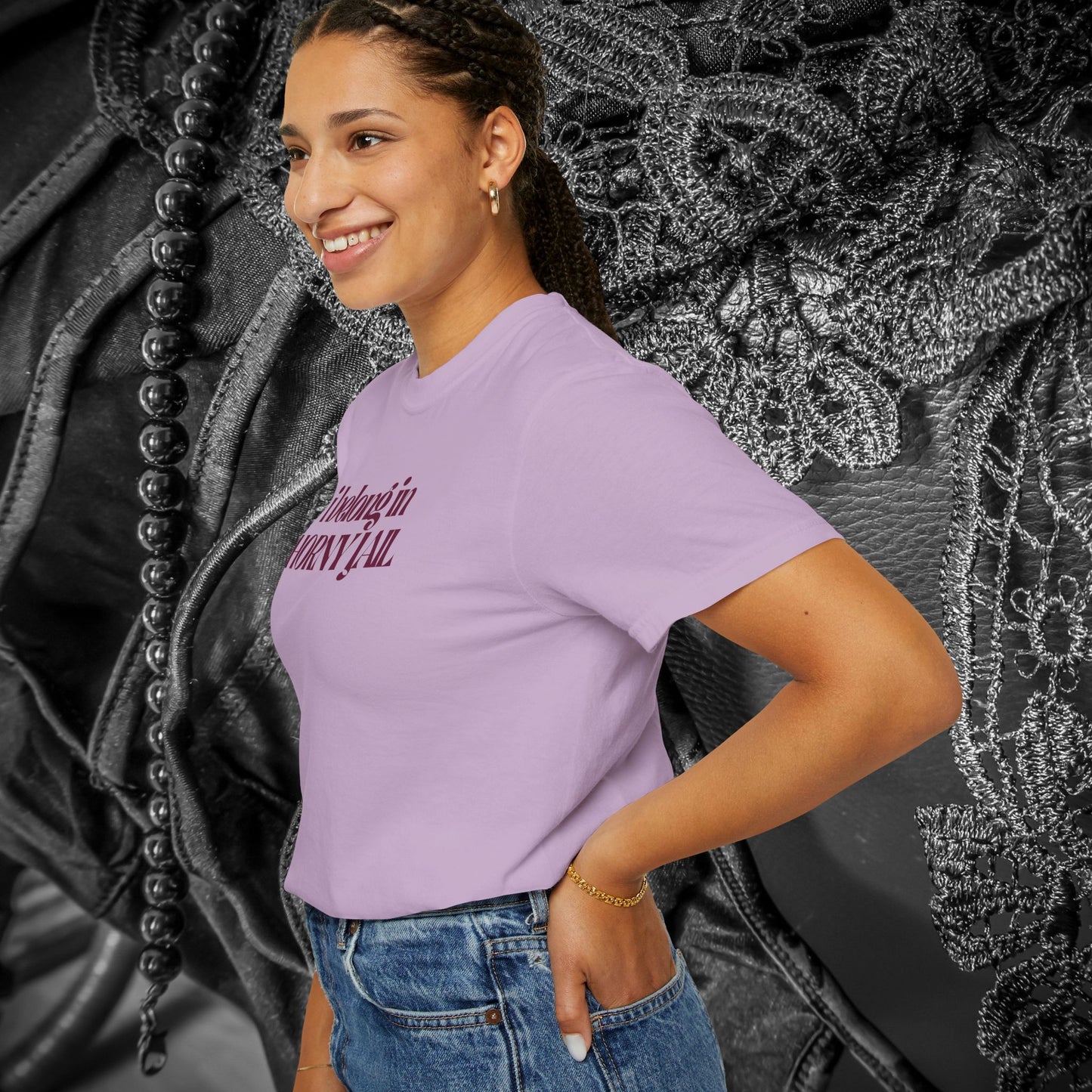 I Belong in Horny Jail, Fun Adult Gift, Inappropriate Offensive Ladies tshirt