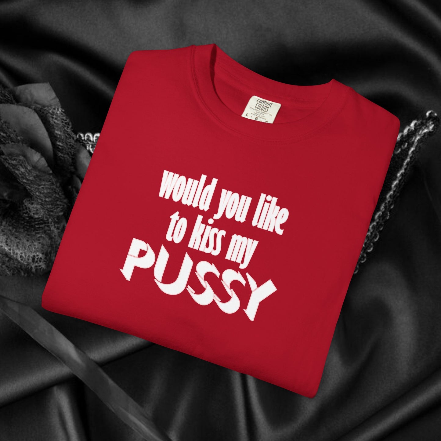 Would you like to kiss My Psssy T-Shirt, Inappropriate tshirt, NSFW Comfort Color Pepper tee