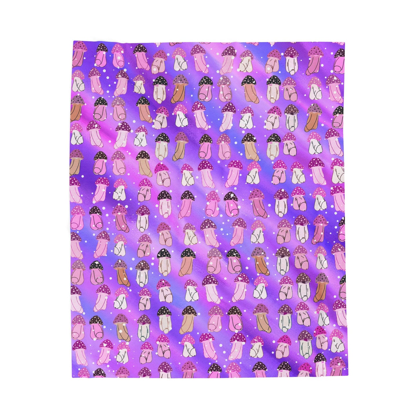 Mushroom Penis Purple Sofa Blanket | Offensive Adult Gag Gift | Rude C*ck Blanket