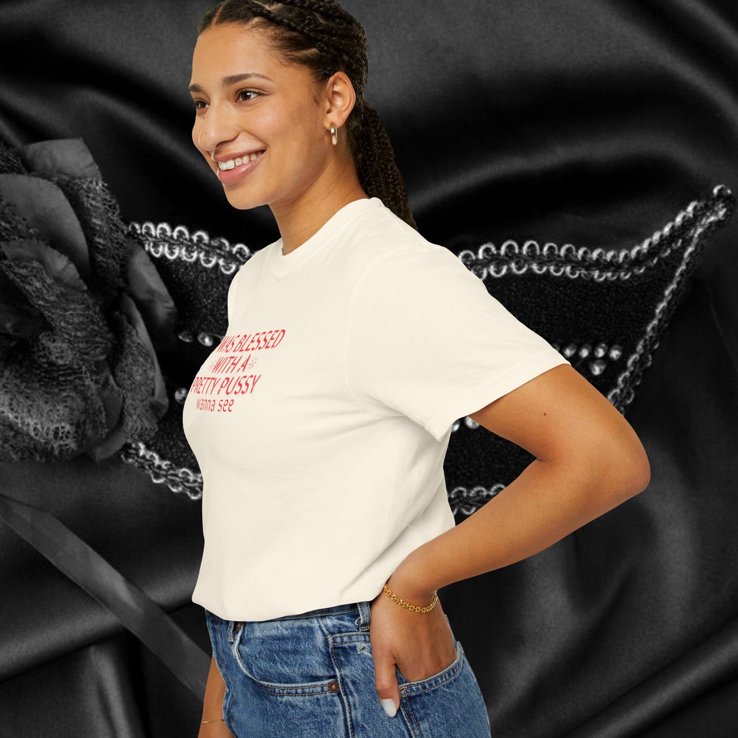 I Was Blessed With a Pretty P*ssy T-Shirt – Naughty Girl P*ssy Power MILF Shirt, Adult Humor Party Tee