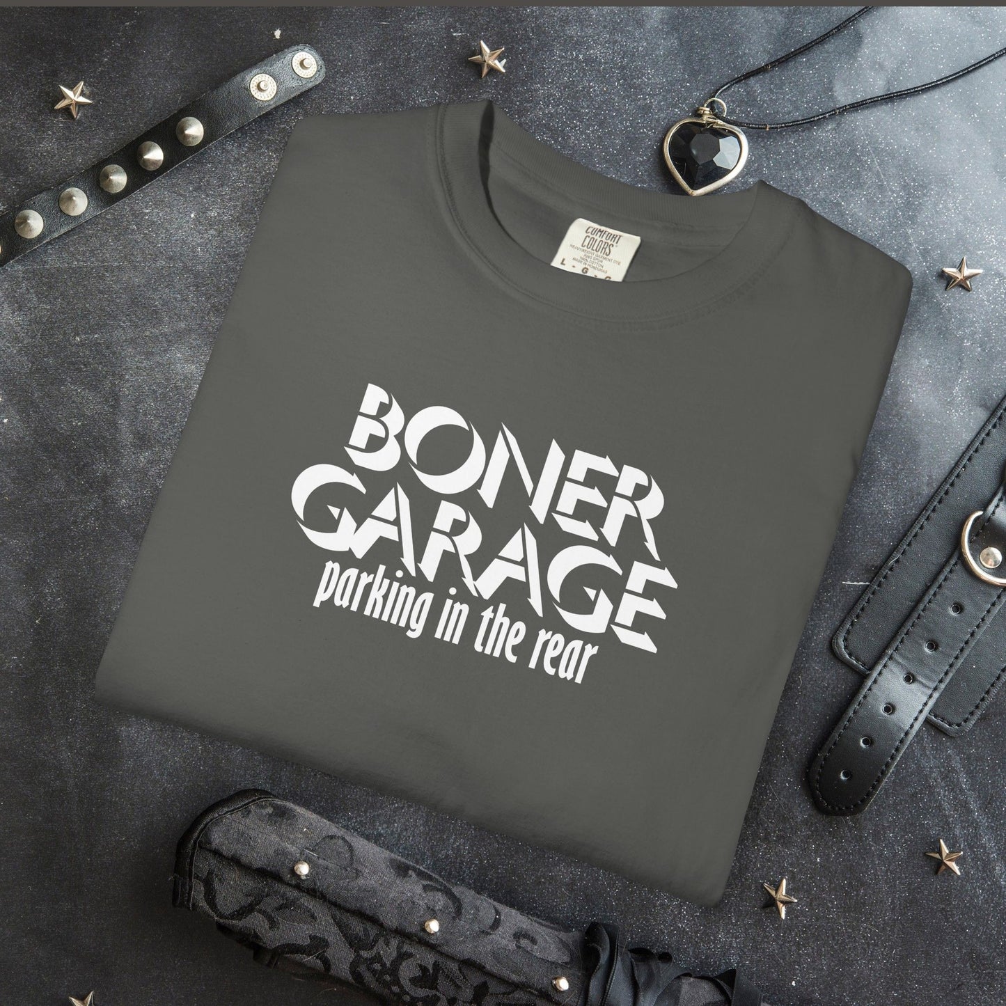 Boner Garage Parking in the Rear Naughty Women’s T-Shirt – Offensive Summer Party Tee, Funny Hot Mom Gift