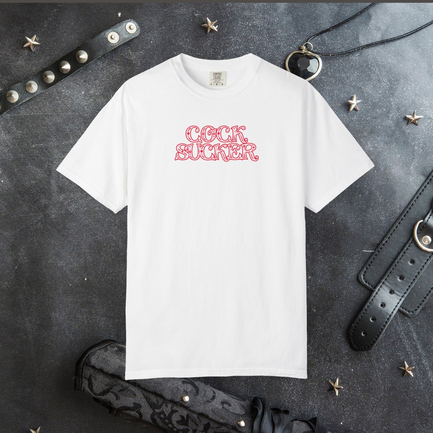 C*ck Sucker Naughty Girl Sex T-Shirt – Sexy Offensive Ladies Comfort Colors® Tee, Hot Wife Shirt, Inappropriate NSFW Top