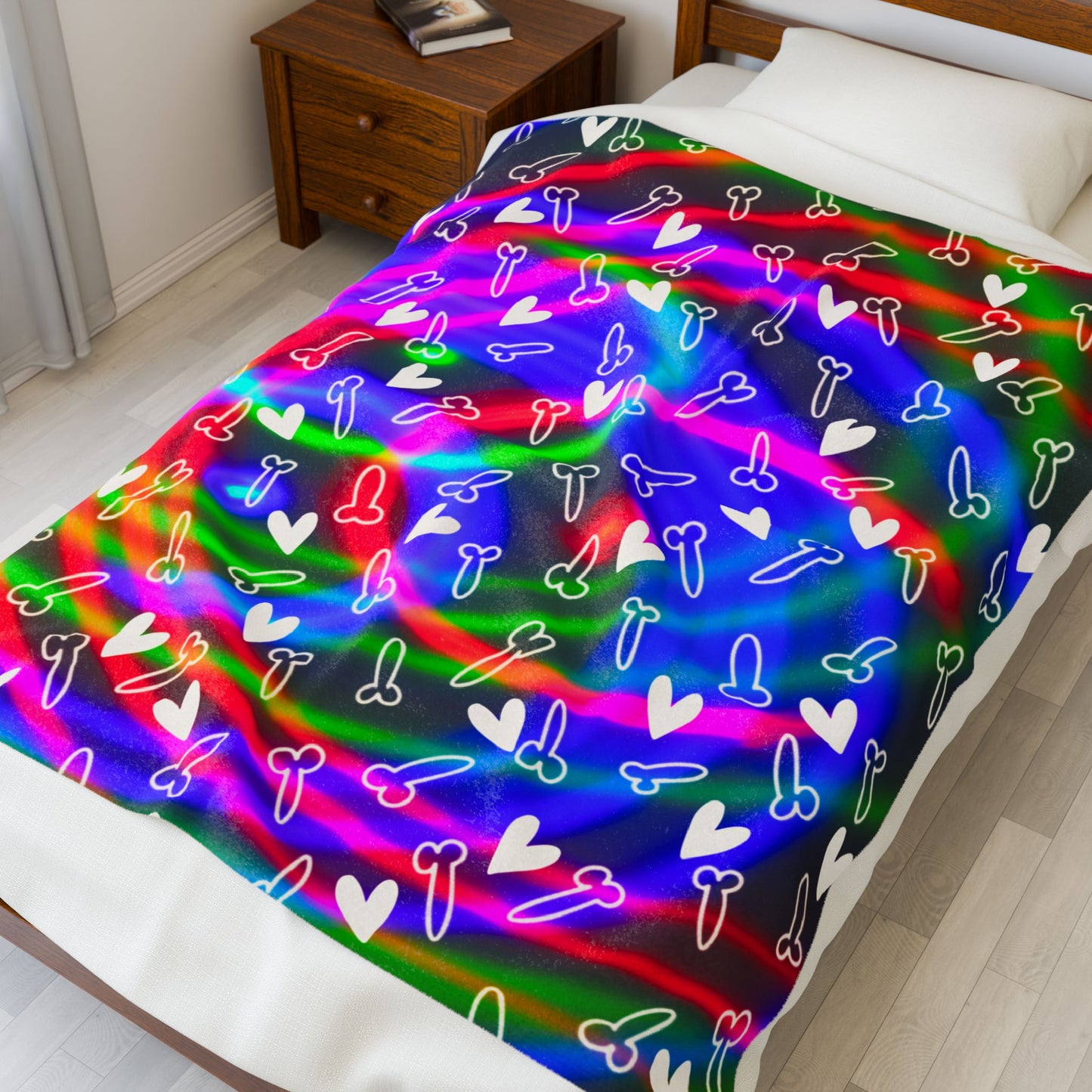 Electric Penis Blanket Cozy Adult Gift, Velveteen Plush Naughty Dong Rude C*ck Throw