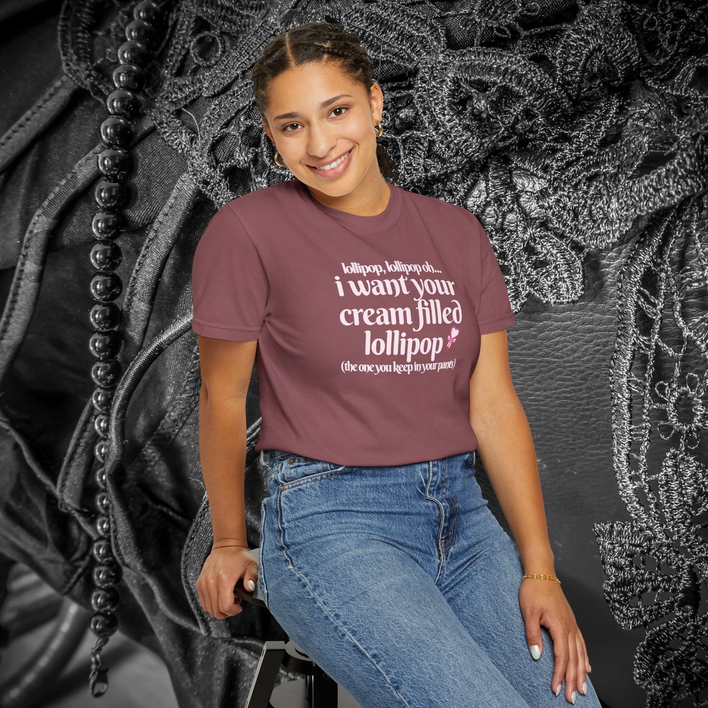 Sexually suggestive lollipop T-shirt, funny innuendo gift for hot wife, hot girl summer outfit, sexy party apparel