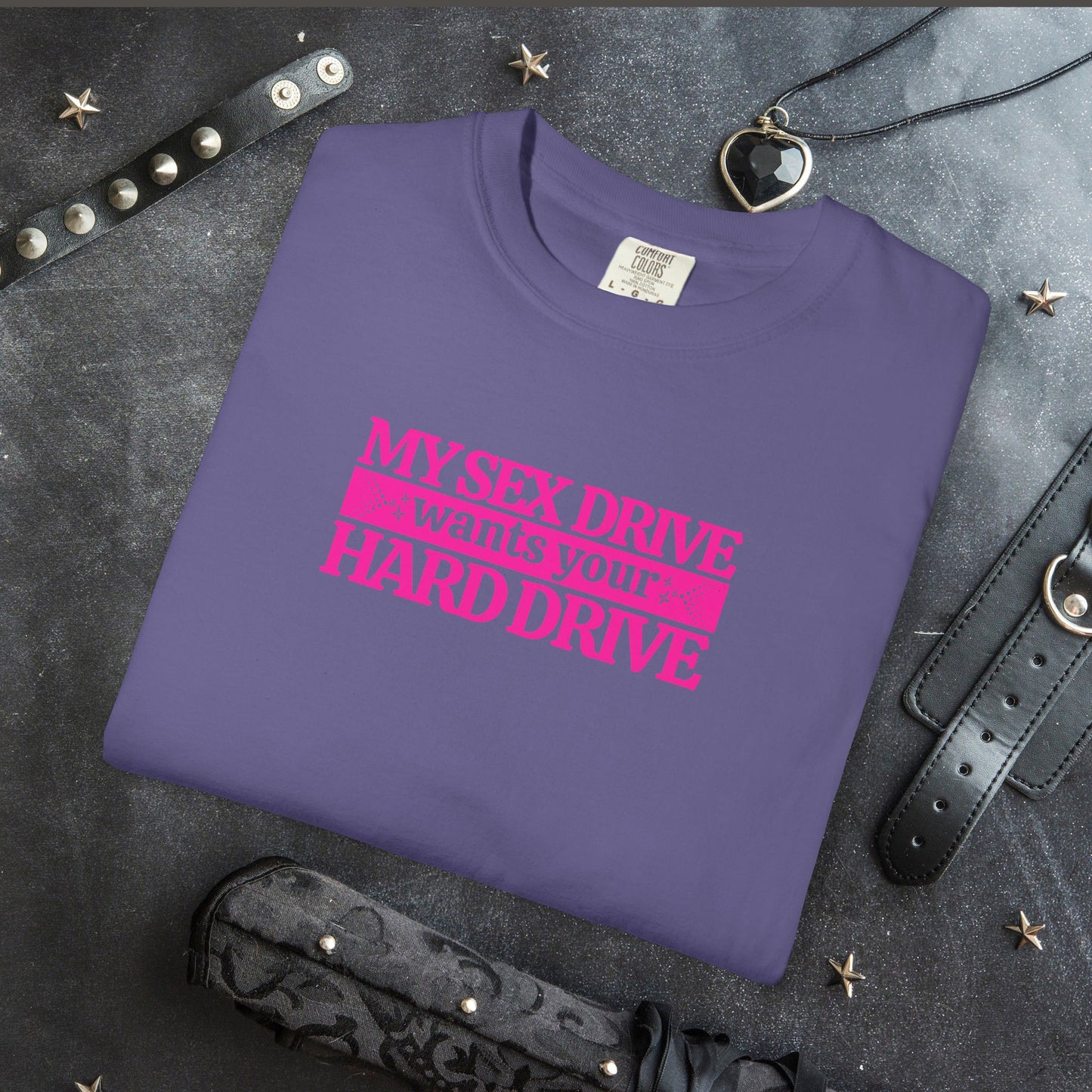 My Sex Drive Wants Your Hard Drive Naughty Women's Shirt – Suggestive Tee, Funny Gift, Sexy Apparel, Playful Party T-Shirt