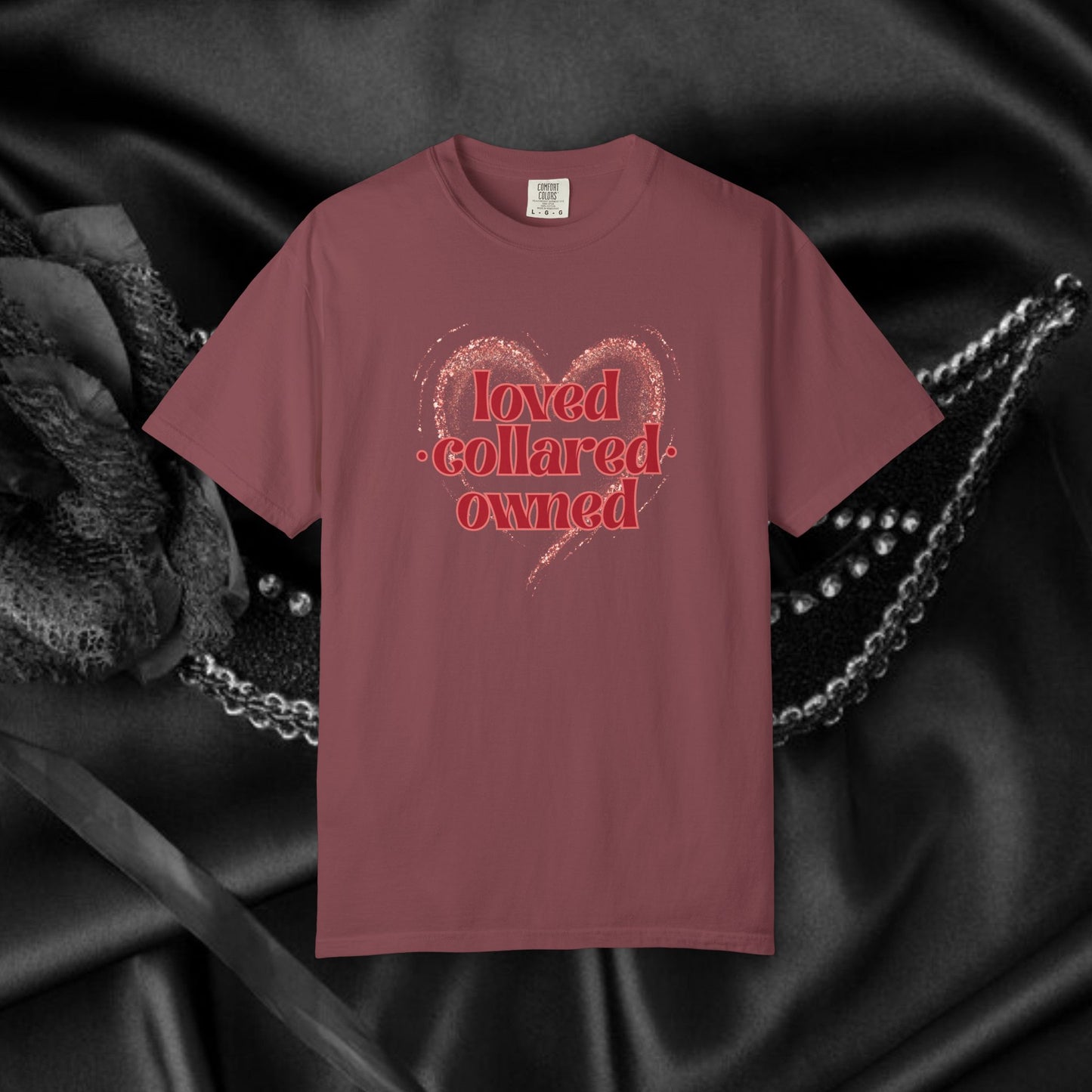 BDSM apparel Loved Collared Owned Submissive T-shirt, Submissive Wife kinky gift