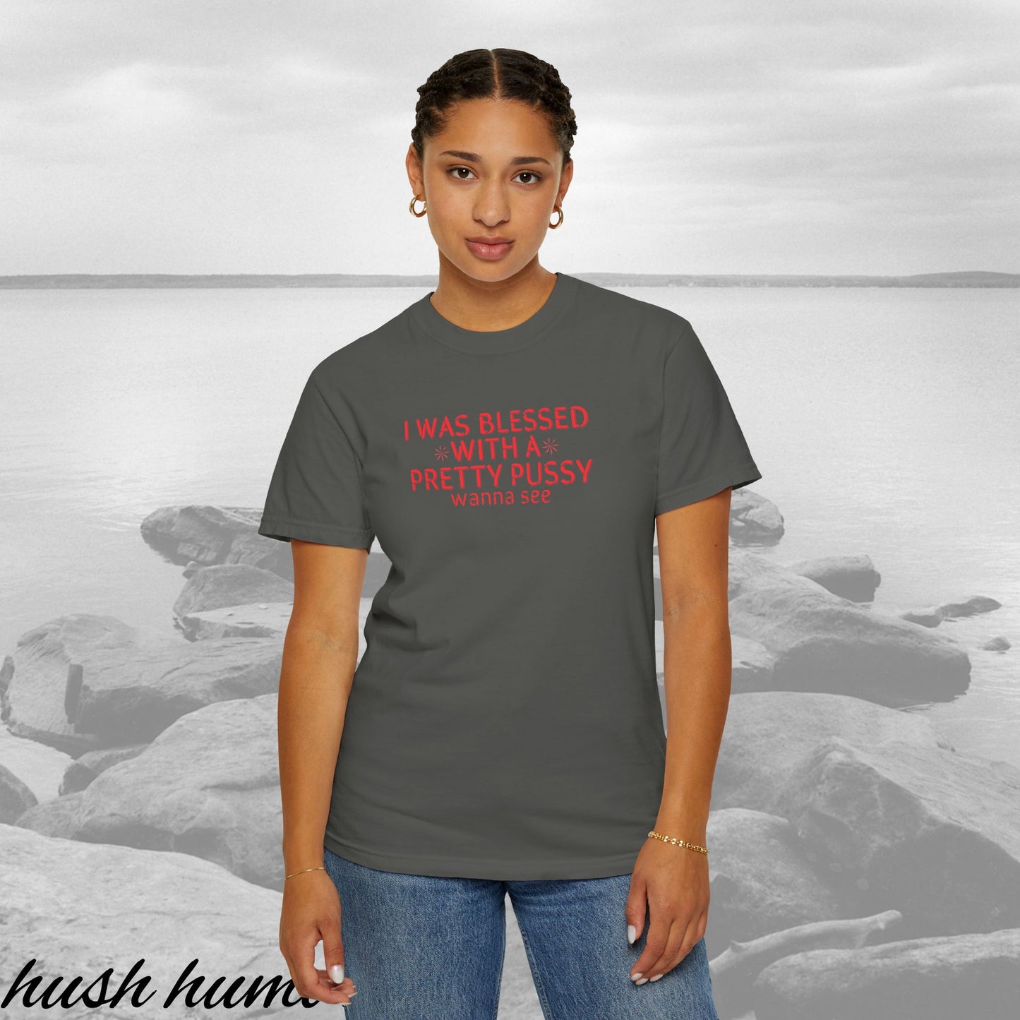 I Was Blessed With a Pretty P*ssy T-Shirt – Naughty Girl P*ssy Power MILF Shirt, Adult Humor Party Tee