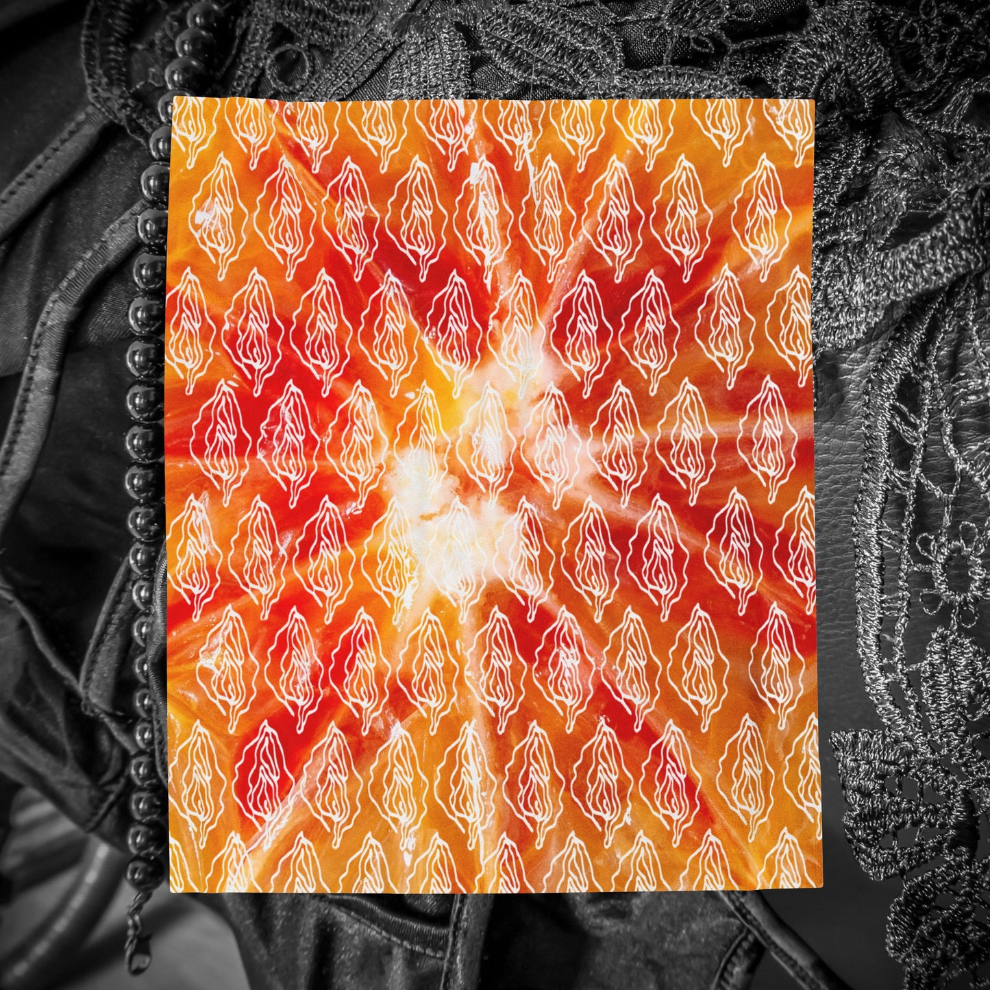 Firey Vagina Plush Blanket, Vagina Print, Sexy Feminist gift, Lesbian Bachelorette Gift