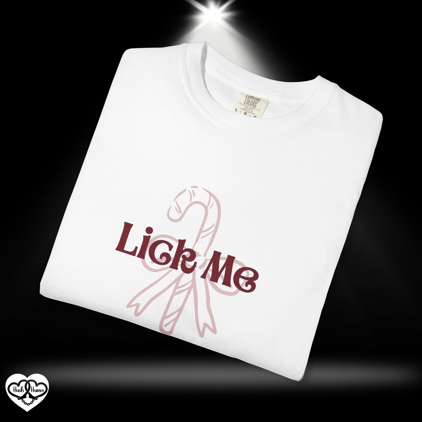 Lick Me Candy Cane Christmas Tee – Funny Adult Holiday Party Shirt
