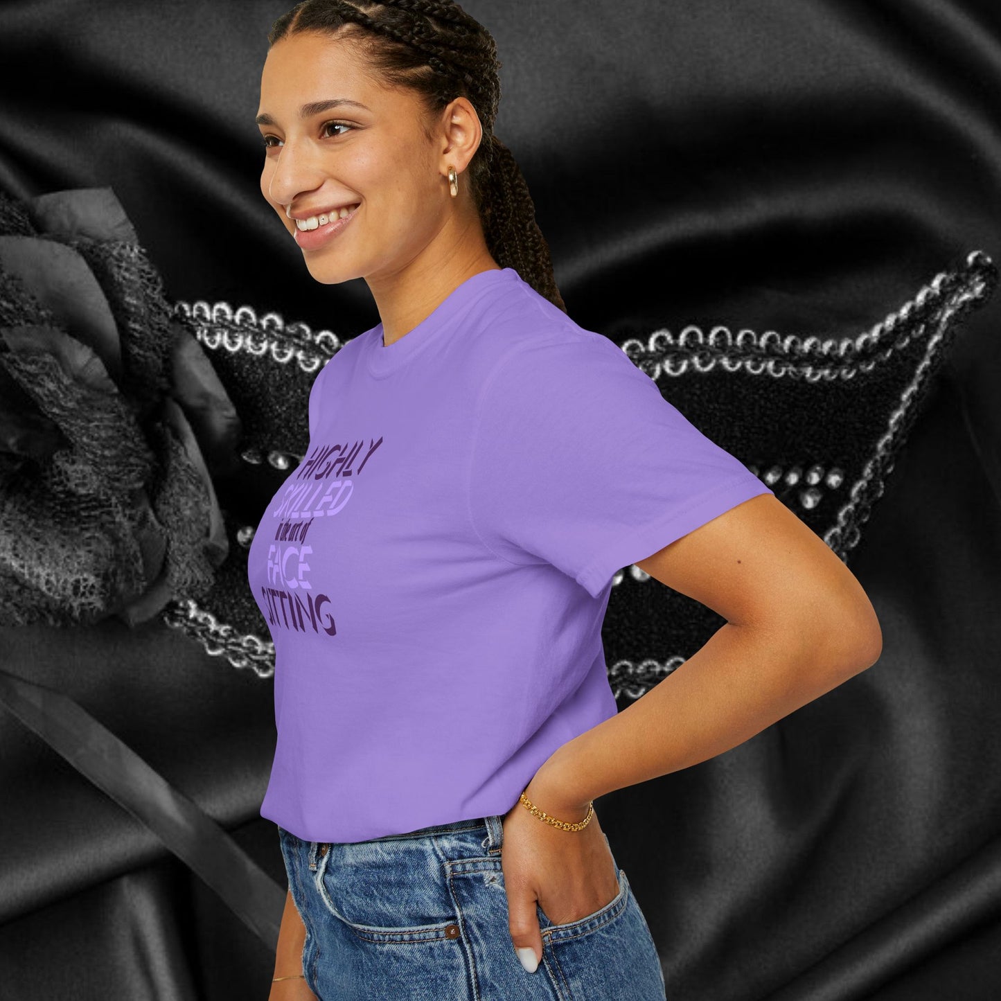 Naughty Women Face Sitting T-Shirt – Funny FEMdom Oral Sex NSFW Unisex Garment-Dyed Tee