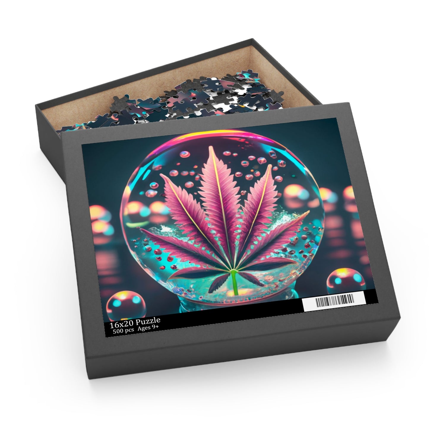 Electric Bloom Puzzle – Neon Crystal Orb Jigsaw Puzzle for adults