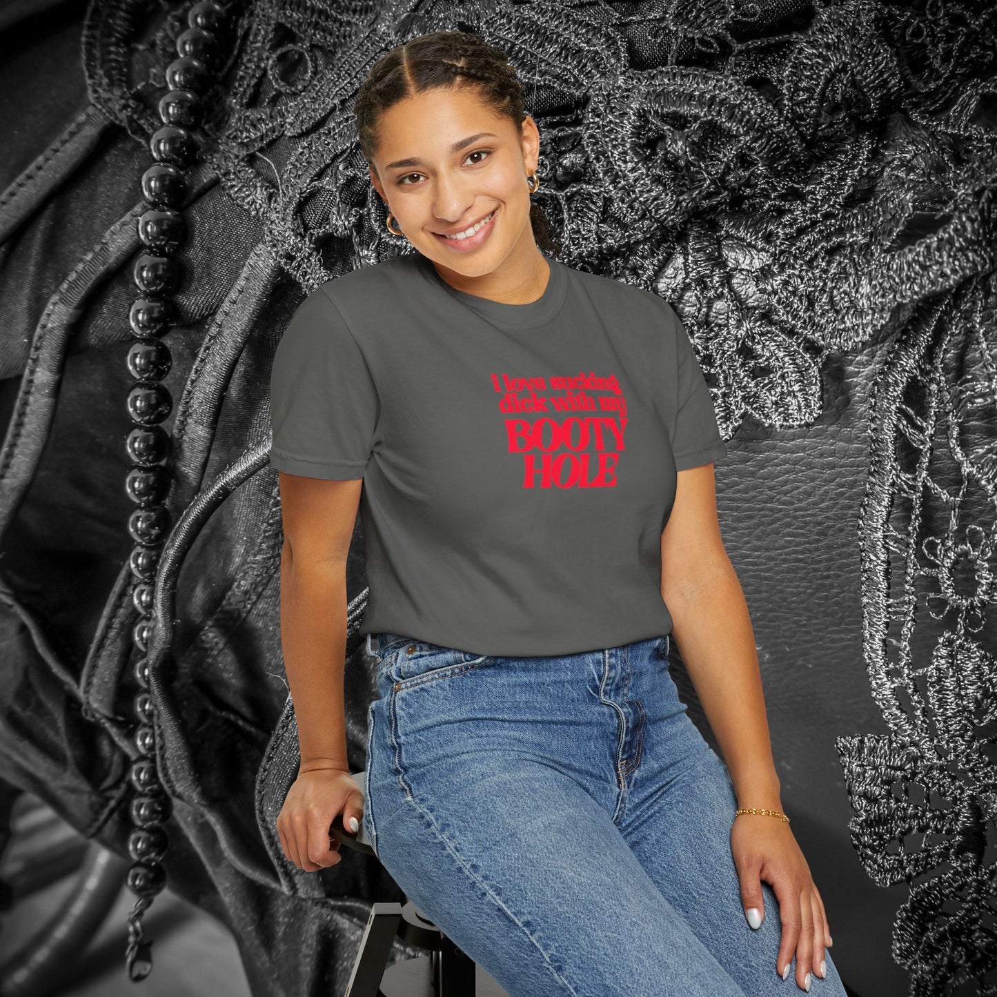 I Love Sucking D*ck With My Booty T-Shirt – Naughty Offensive Garment-Dyed Sexy Wife Tee
