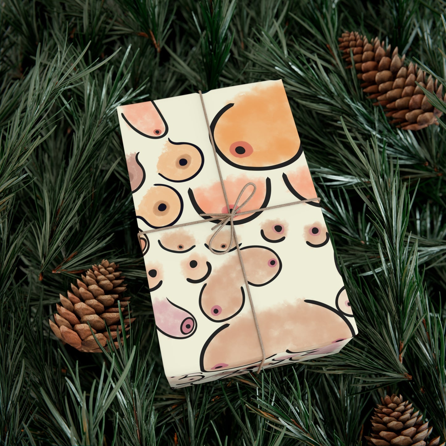 Gift Wrap Paper Boobies Naughty Adult Humor Tits Wrapping Paper