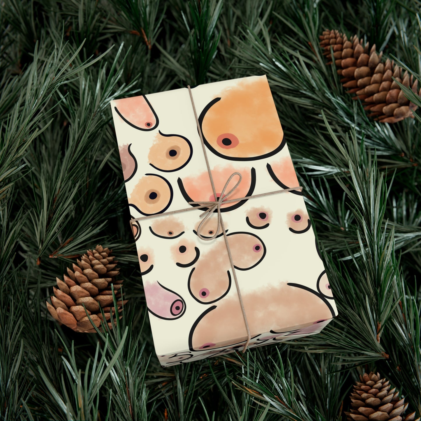 Gift Wrap Paper Boobies Naughty Adult Humor Tits Wrapping Paper