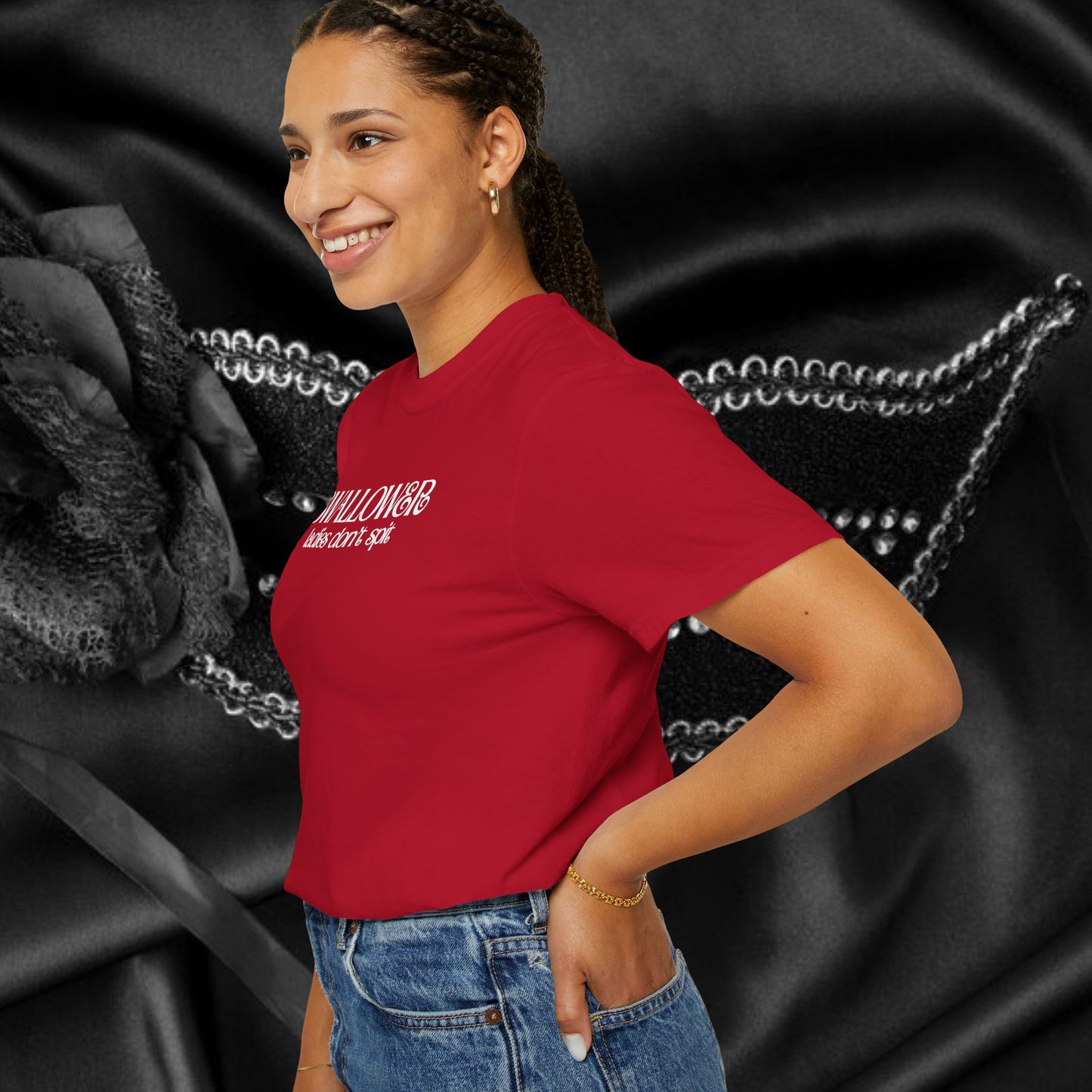 Naughty Swallower T-Shirt – Funny Oral Sex Tee for Women – Dirty Adult Humor Gift